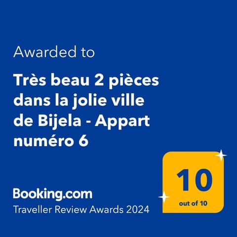 Très beau 2 pièces dans la jolie ville de Bijela - Appart numéro 6 Apartment in Kotor Municipality