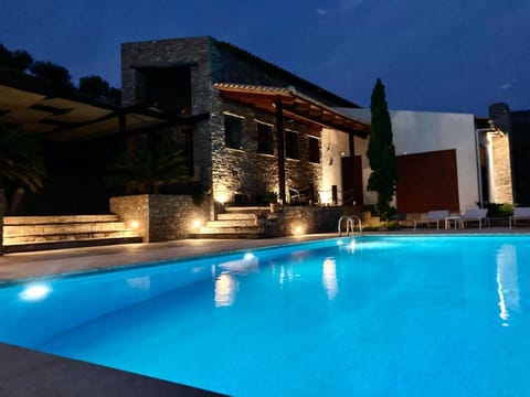 Night, Pool view, Swimming pool