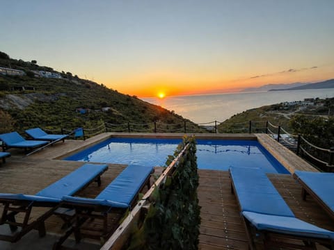 Pool view, Sea view, Swimming pool, Sunset