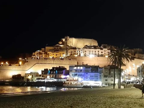 Nearby landmark, Night, Natural landscape