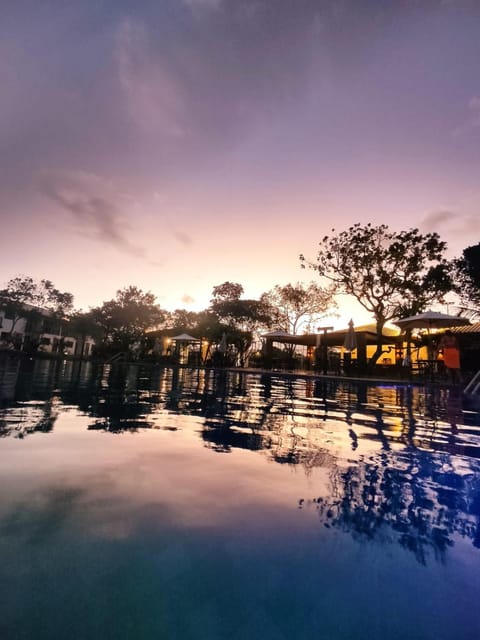 Natural landscape, Pool view, Swimming pool, Sunset