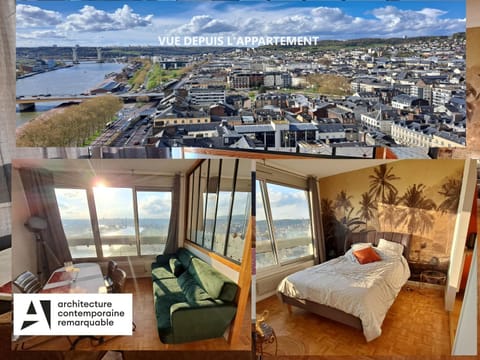Bed, View (from property/room), Living room, Photo of the whole room, Seating area, Bedroom, City view, River view