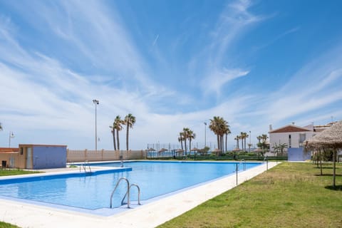 Property building, Living room, Swimming pool