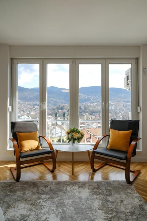 Natural landscape, Living room, Seating area, Mountain view