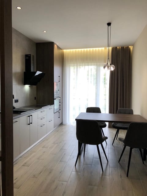 Kitchen or kitchenette, Dining area, stove