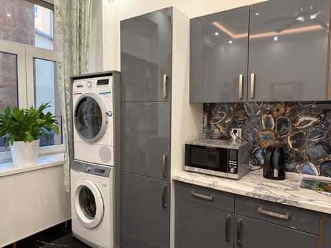 microwave, washing machine, dryer