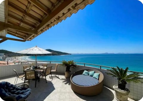 Nearby landmark, Day, Natural landscape, View (from property/room), Balcony/Terrace, Seating area, Dining area, Beach, Mountain view, Sea view