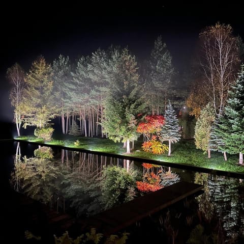 Night, Natural landscape, Garden view