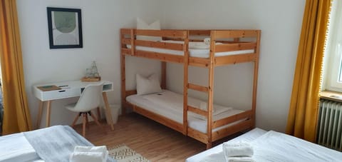 Bed, Photo of the whole room, Bedroom, bunk bed, towels