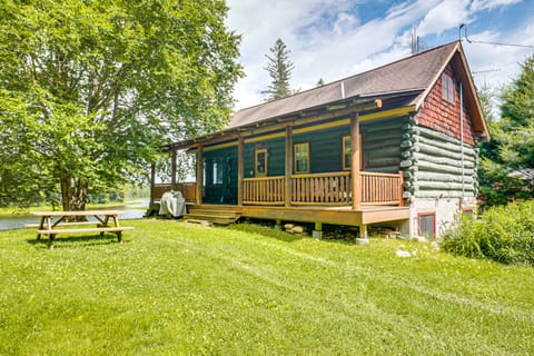 Dock, Fire Pit: Historic Lakefront Cabin in Mercer House in Wisconsin