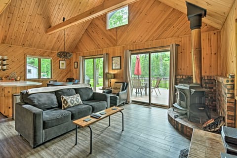Near Snowmobiling! Riverfront Traverse City Cabin House in Michigan