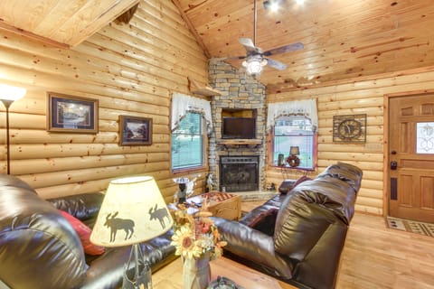 Backyard & Porch: Rural Cosby Log Cabin! House in Cosby