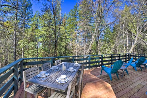 Balcony & Forest Views: Cabin in Pioneer! House in Calaveras County