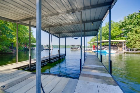 Dock, Boat Slip & View: Lakefront Tan-Tar-A Home! House in Lake of the Ozarks