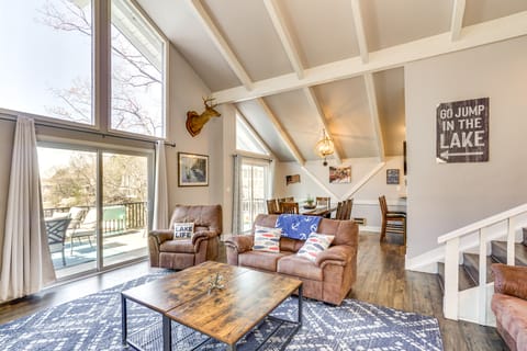 Dock, Boat Slip & View: Lakefront Tan-Tar-A Home! House in Lake of the Ozarks