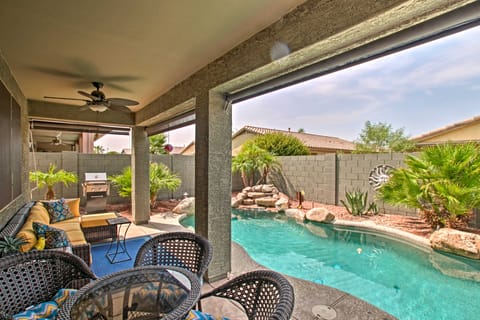 Patio + Pool Table: Estrella Oasis Near Hiking! House in Goodyear