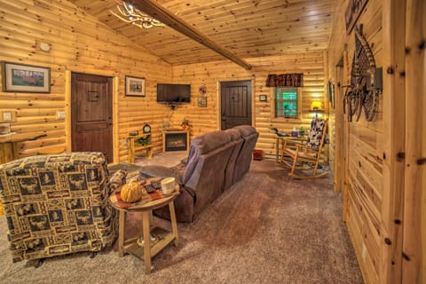 Updated Manistique Log Cabin, Yard & Fire Pit House in Wisconsin