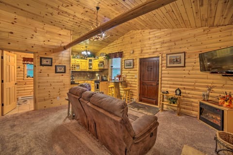 Updated Manistique Log Cabin, Yard & Fire Pit House in Wisconsin