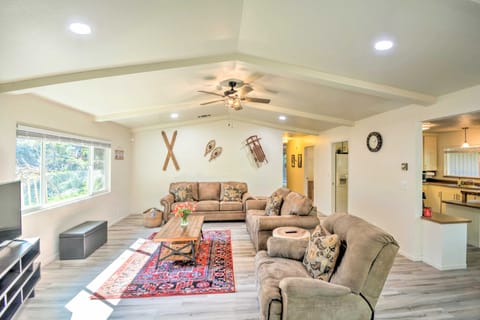 Furnished Deck & Fire Pit: Sherwood Forest Cabin House in Twain Harte