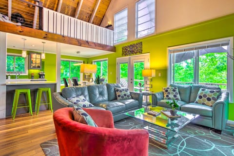 Mtn-View Gem in Lake Lure w/ Game Room & Fire Pit House in Lake Lure