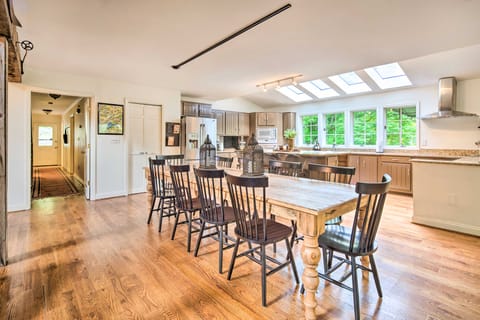 Deck w/ Fireplace: Pet-Friendly Lake Lure Retreat House in Chimney Rock