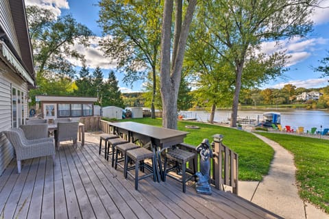Boat Dock & Backyard: 'Rock River Retreat' House in Wisconsin