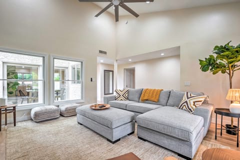 Patio + Fire Pit: Luxe Home Near Arizona Boardwalk Apartment in McCormick Ranch
