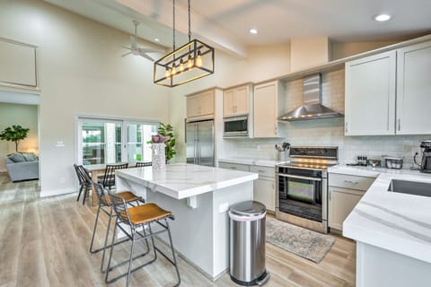 Patio + Fire Pit: Luxe Home Near Arizona Boardwalk Apartment in McCormick Ranch