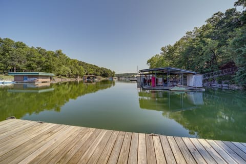 Boat Dock & Fire Pit: Lakefront Paradise in Eucha! House in Lake O The Cherokees
