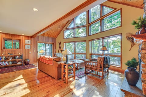 Waterfront Lake George Lodge w/ Boat Dock & Deck! House in Lake George