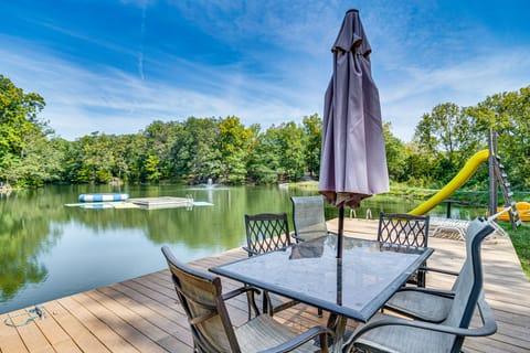 Lake Escape w/ Hot Tub & Docks in Hope! House in Indiana