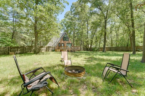 Walk to Fox Lake: Pet-Friendly A-Frame w/ Fire Pit House in Wisconsin