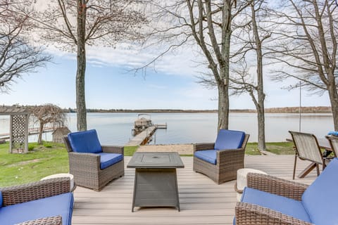 Dock & Views: Lake Mitchell Home in Cadillac! House in Michigan