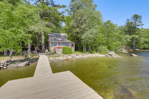 Dock, Beach, Views: Rustic Green Lake Cottage Cottage in Dedham