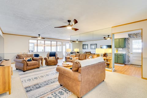 Deck & Lake Views: Modern Eagle Rock Gem House in Roaring River Township