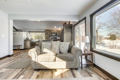 Boat Dock: Riverfront Oconto Home! House in Wisconsin