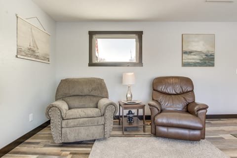 Boat Dock: Riverfront Oconto Home! House in Wisconsin