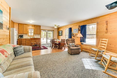 Near Lake Huron: Secluded Goetzville Cabin w/ Deck House in Michigan