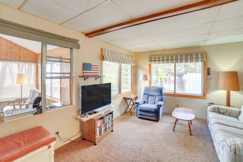 Dock & Fire Pit: Lakefront Cottage in Gould City! Cottage in Michigan