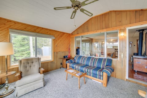 Dock & Fire Pit: Lakefront Cottage in Gould City! Cottage in Michigan