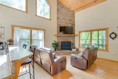 Game Room & 3-Story Deck at Lake Hiwassee Hideaway House in Tennessee