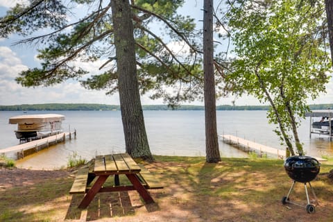Dock + Views: Wooded Cabin on South Twin Lake House in Wisconsin