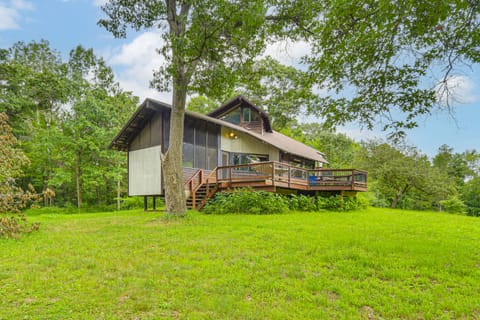 Sauna & Porch: 'Writer's Croft of Otter Creek' Gem House in Wisconsin