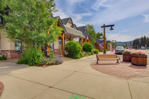 Patio w/ Peak 1 Mtn View: Main Street Frisco Condo Apartment in Frisco