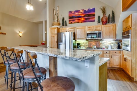 Patio w/ Peak 1 Mtn View: Main Street Frisco Condo Apartment in Frisco