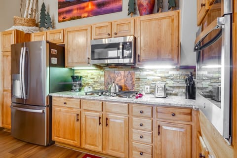 Patio w/ Peak 1 Mtn View: Main Street Frisco Condo Apartment in Frisco