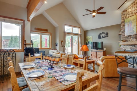 Patio w/ Peak 1 Mtn View: Main Street Frisco Condo Apartment in Frisco