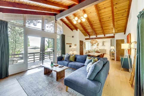 Game Room + Deck: Wooded Big Bear Lake Retreat House in Big Bear