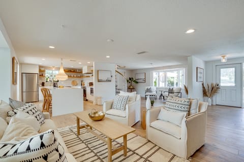 Steps to Bean Point Beach: Family Home w/ Pool House in Anna Maria Island