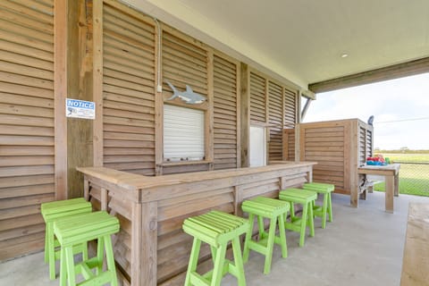 Walk to Shore: Crystal Beach Escape w/ Deck & Bar! House in Bolivar Peninsula